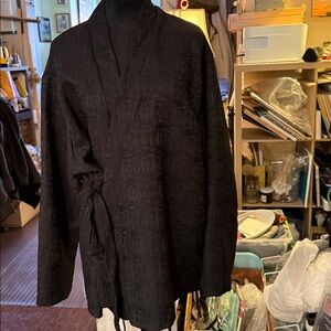 Oriental style shirt jacket black size XL WOMEN